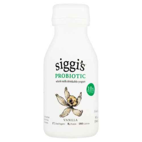 Siggi's Probiotic Vanilla Whole Milk Drinkable Yogurt, 8 fl oz