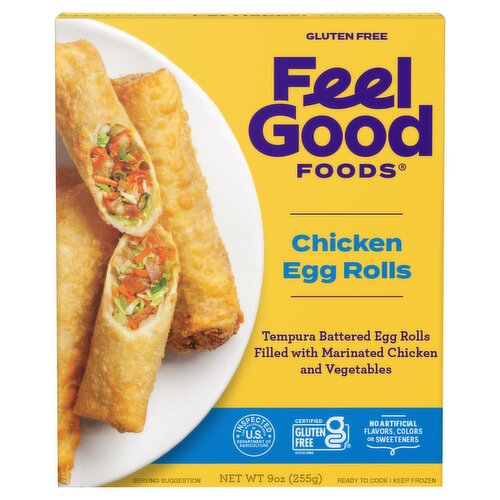 Feel Good Foods Chicken Egg Rolls, 9 oz