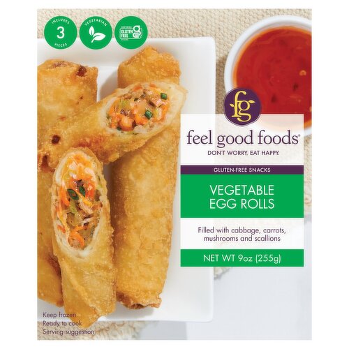 Feel Good Foods Vegetable Egg Rolls Snacks, 3 count, 9 oz