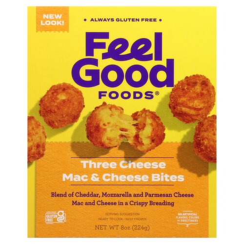 Feel Good Foods Three Cheese Mac & Cheese Bites, 8 oz