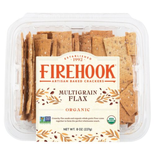 Firehook Multigrain Flax Organic Artisan Baked Crackers, 8 oz