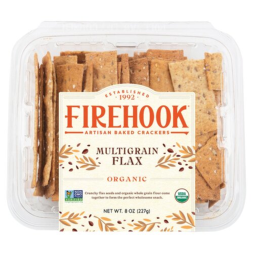 Firehook Multigrain Flax Organic Mediterranean Baked Crackers, 8 oz