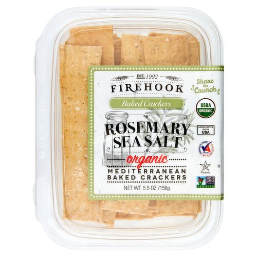 Firehook Rosemary Sea Salt Organic Mediterranean Baked Crackers, 5.5 oz ...