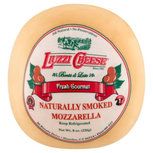 Luzzi Cheese Fresh Gourmet Naturally Smoked Mozzarella Cheese, 8 oz