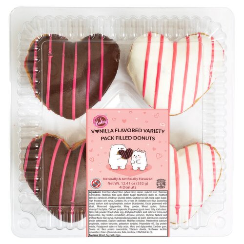 CT Bakery Vanilla Flavored Filled Donuts Variety Pack, 4 count, 12 .41 oz