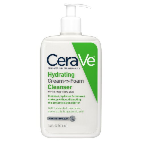 CeraVe Hydrating Cream-to-Foam Cleanser, 16 fl oz