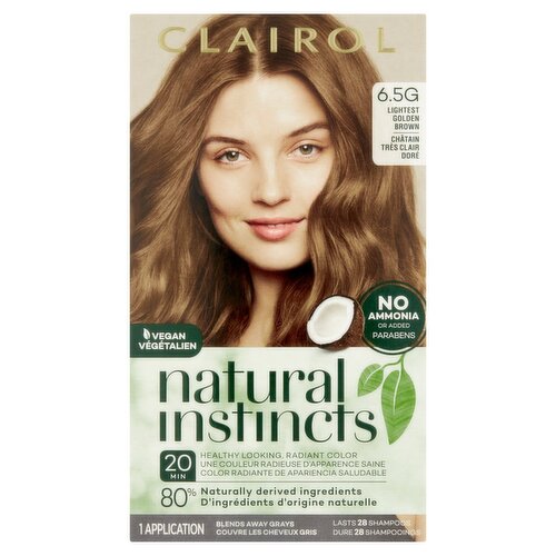 Clairol Natural Instincts 6.5G Lightest Golden Brown Haircolor, 1 application