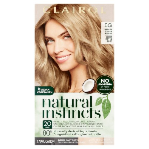 Clairol Natural Instincts 8G Medium Golden Blonde Haircolor, 1 application