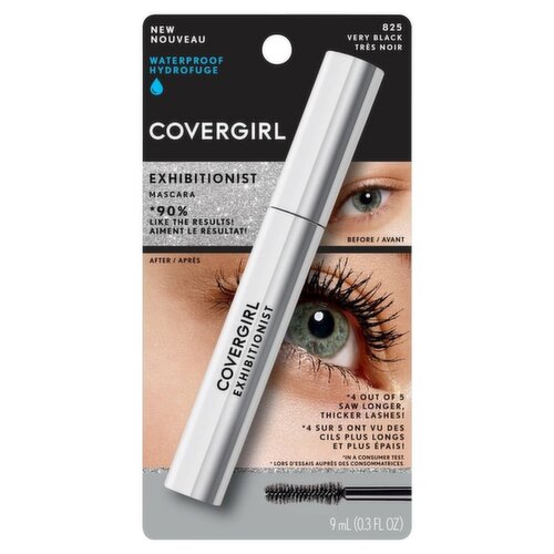 Covergirl Exhibitionist 825 Very Black Waterproof Mascara, 0.3 fl oz