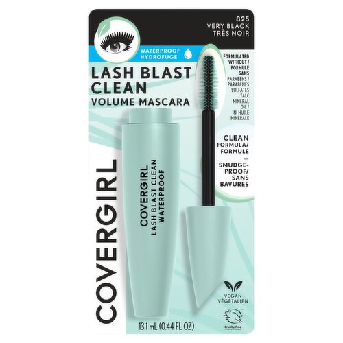 Covergirl Lash Blast Clean 825 Very Black Waterproof Volume Mascara, 0.44 fl oz