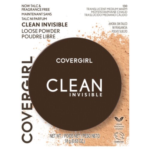 Covergirl Clean Invisible 130 Translucent Medium Warm Loose Powder, 0.63 oz