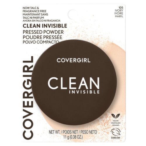 Covergirl Clean Invisible 105 Ivory Pressed Powder, 0.38 oz