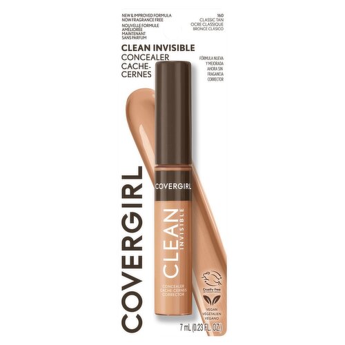 Covergirl Clean Invisible 160 Classic Tan Concealer, 0.23 fl oz