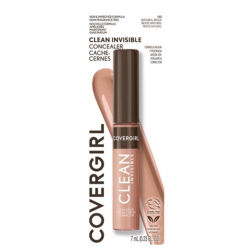 Covergirl Clean Invisible 140 Natural Beige Concealer, 0.23 fl oz