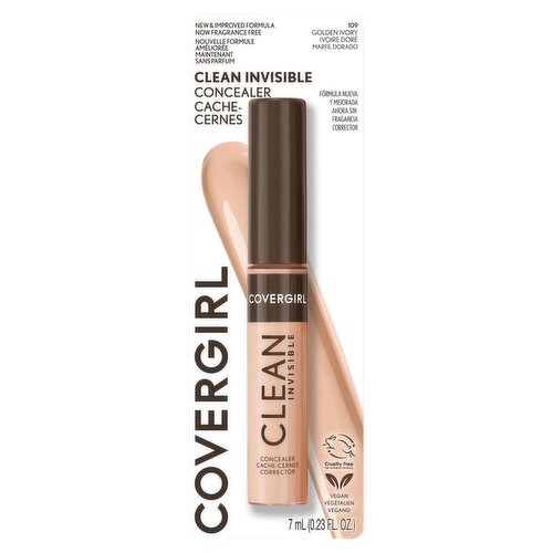 Covergirl Clean Invisible 109 Golden Ivory Concealer, 0.23 fl oz