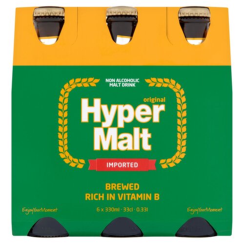 Hyper Malt Original Non-Alcoholic Malt Drink, 6 count, 11.15 oz