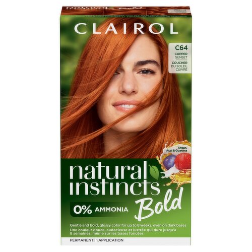 Clairol Natural Instincts Bold C64 Copper Sunset Permanent Haircolor, 1 application