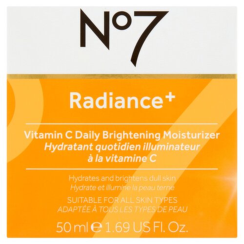 No7 Radiance+ Vitamin C Daily Brightening Moisturizer, 1.69 fl oz