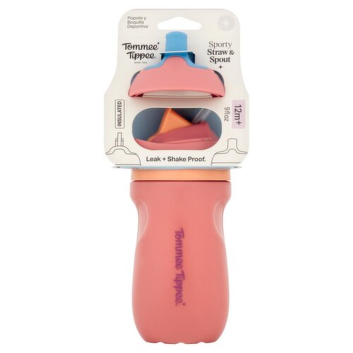 Tommee Tippee 9 fl oz Insulated Sporty Straw & Spout, 12m+
