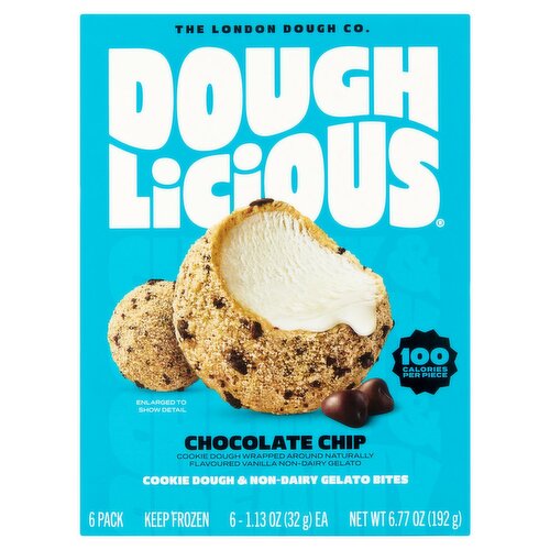 Doughlicious Chocolate Chip Cookie Dough & Non-Dairy Gelato Bites, 1.13 oz, 6 count