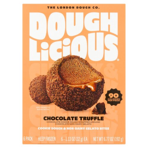 Doughlicious Chocolate Truffle Cookie Dough & Non-Dairy Gelato Bites, 1.13 oz, 6 count