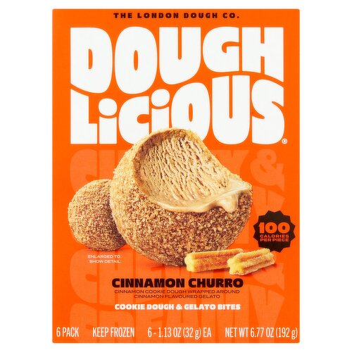 Doughlicious Cinnamon Churro Cookie Dough & Gelato Bites, 1.13 oz, 6 count