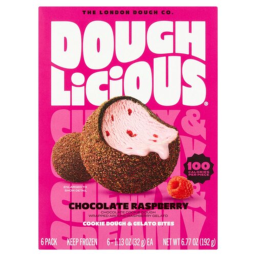 Doughlicious Chocolate Raspberry Cookie Dough & Gelato Bites, 1.13 oz, 6 count