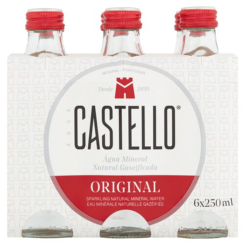 Agua Castello Original Sparkling Natural Mineral Water, 6 count, 8.45 fl oz