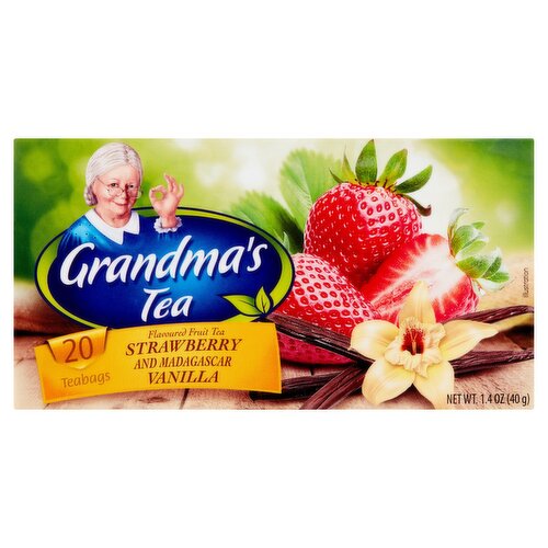 Grandma's Tea Strawberry and Madagascar Vanilla Flavoured Fruit Tea, 20 count, 1.4 oz