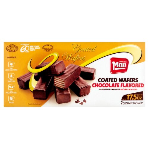 Man Chocolate Flavored Coated Wafers, 2 count, 17.5 oz