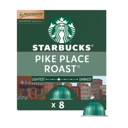 Starbucks Pike Place Roast Medium Roast Ground Coffee in Aluminum Capsules, 8 count, 3.52 oz