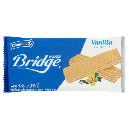 Colombina Bridge Vanilla and Milk Cream Wafer Cookies, 5.33 oz