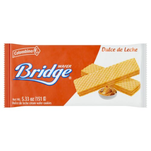 Colombina Bridge Dulce De Leche Cream Wafer Cookies, 5.33 oz