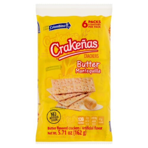 Colombina Crakeñas Butter Crackers, 6 count, 5.71 oz
