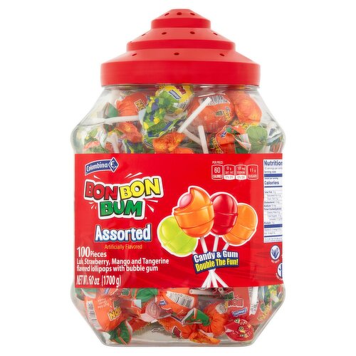 Colombina Bon Bon Bum Assorted Candy & Gum, 100 count, 60 oz