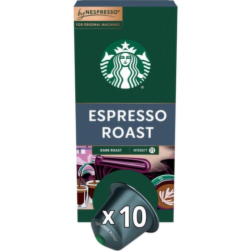 Nespresso Starbucks Espresso Dark Roast Ground Coffee, 10 count, 1.94 oz