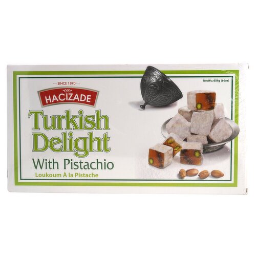 Hacizade Turkish Delight with Pistachio, 16 oz