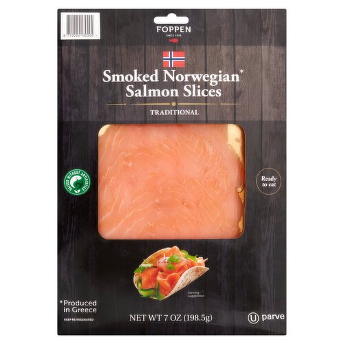 Foppen Traditional Smoked Norwegian Salmon Slices, 7 oz