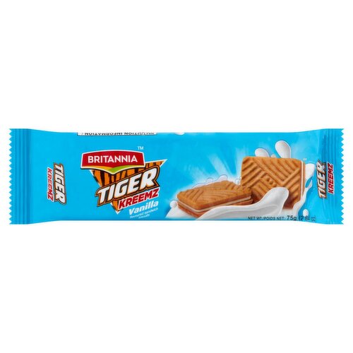 Britannia Tiger Kreemz Vanilla Flavoured Sandwich Biscuits, 2.64 oz