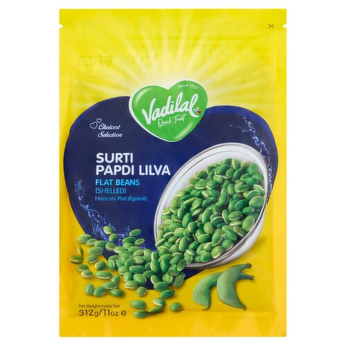 Vadilal Surti Papdi Lilva Shelled Flat Beans, 11 oz