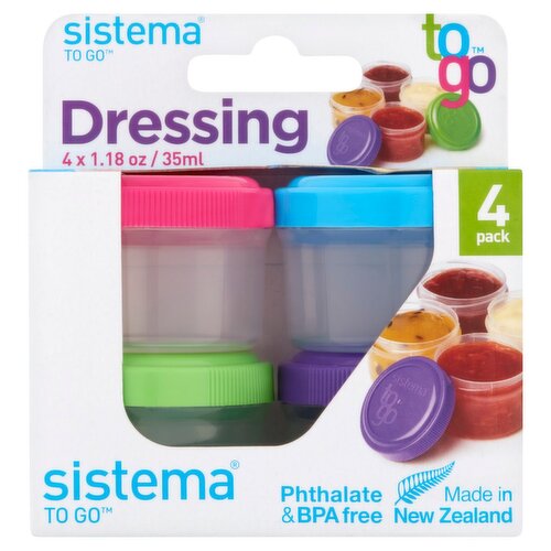 Sistema To Go 1.18 oz Dressing Containers, 4 count