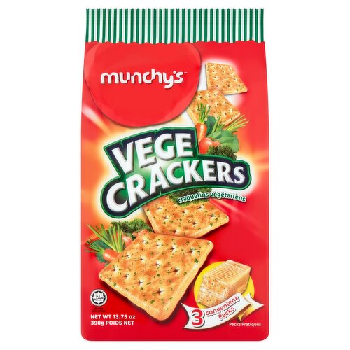 Munchy's Vege Crackers, 3 count, 13.75 oz