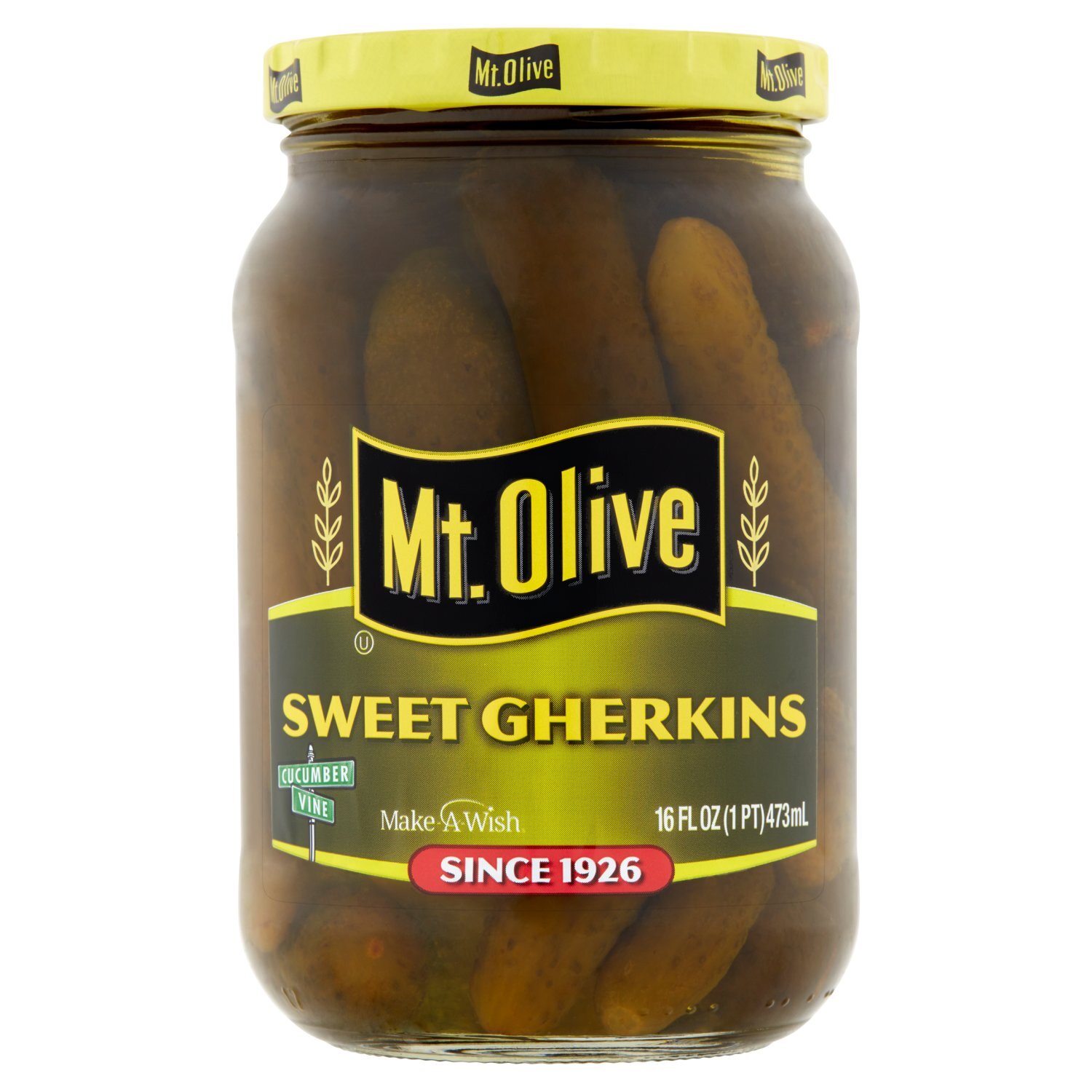 Mt. Olive Sweet Gherkin Pickles, 16 fl oz Jar - Fairway
