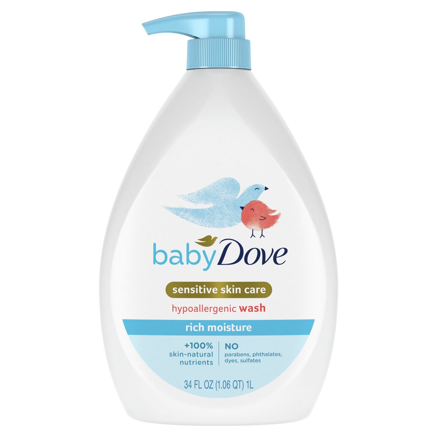 Baby Dove Sensitive Skin Care Hypoallergenic Wash, 34 fl oz Image 1 of 11