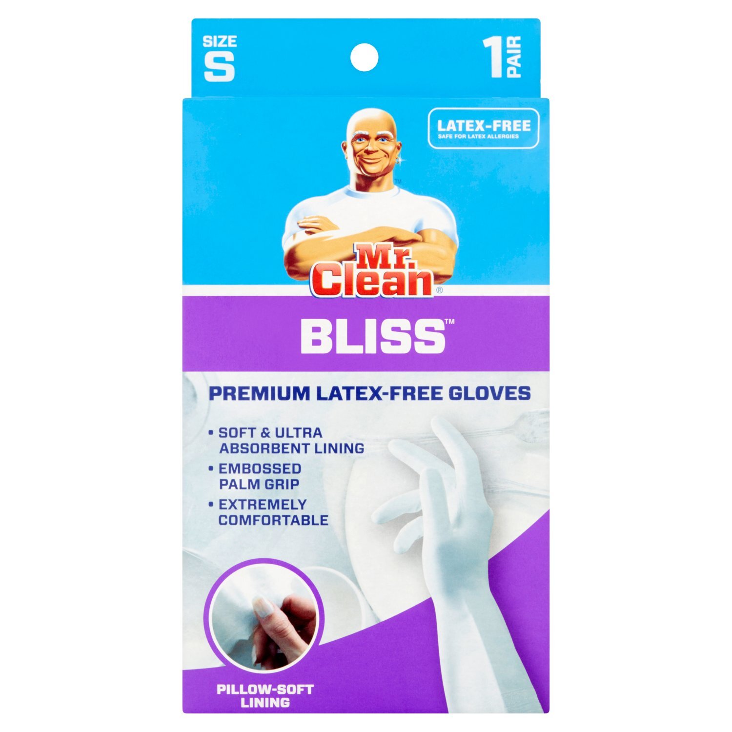 Mr. Clean Bliss Premium Latex-Free Gloves, S, 1 pair Image 1 of 5