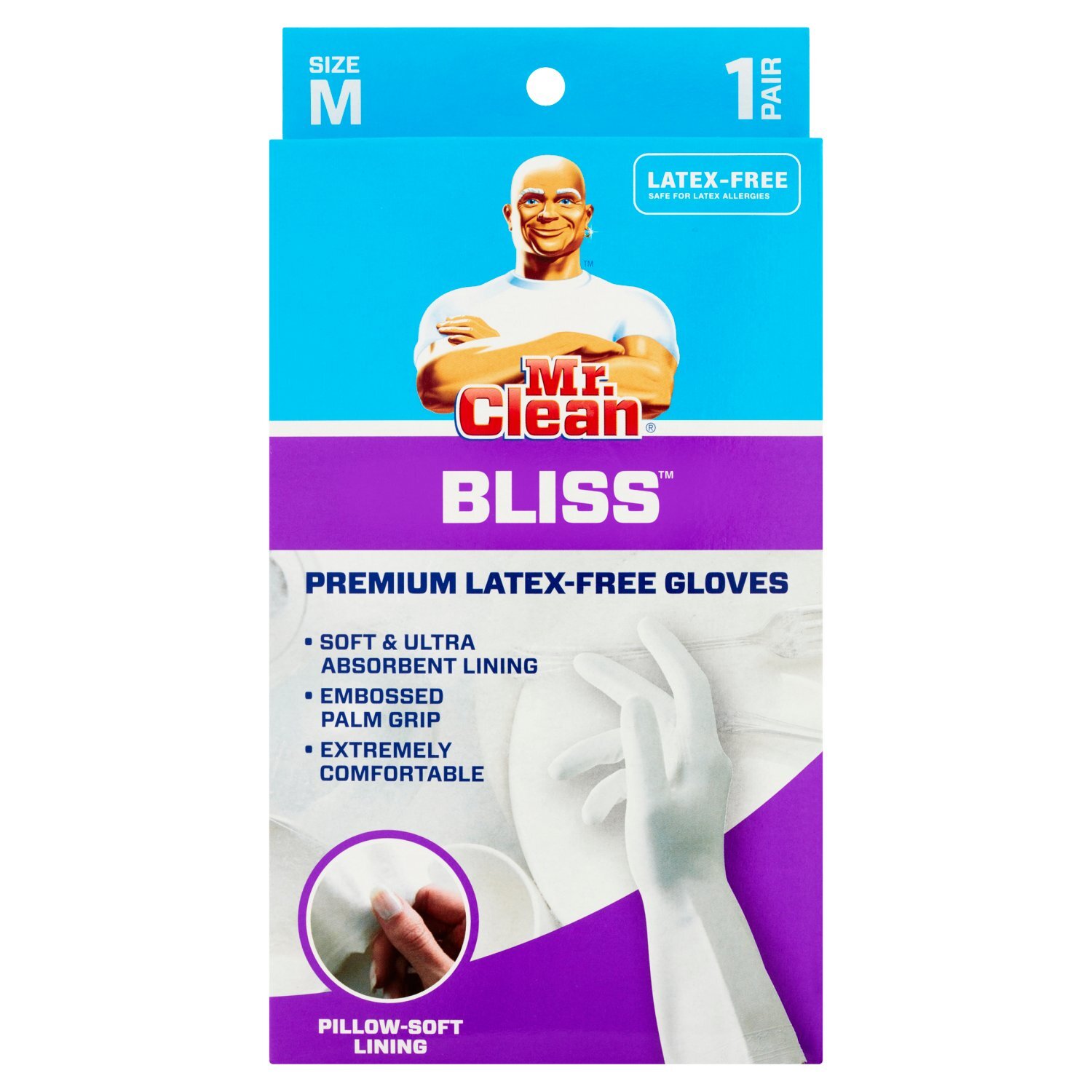 Mr. Clean Bliss Premium Latex-Free Gloves, Size M Image 1 of 5