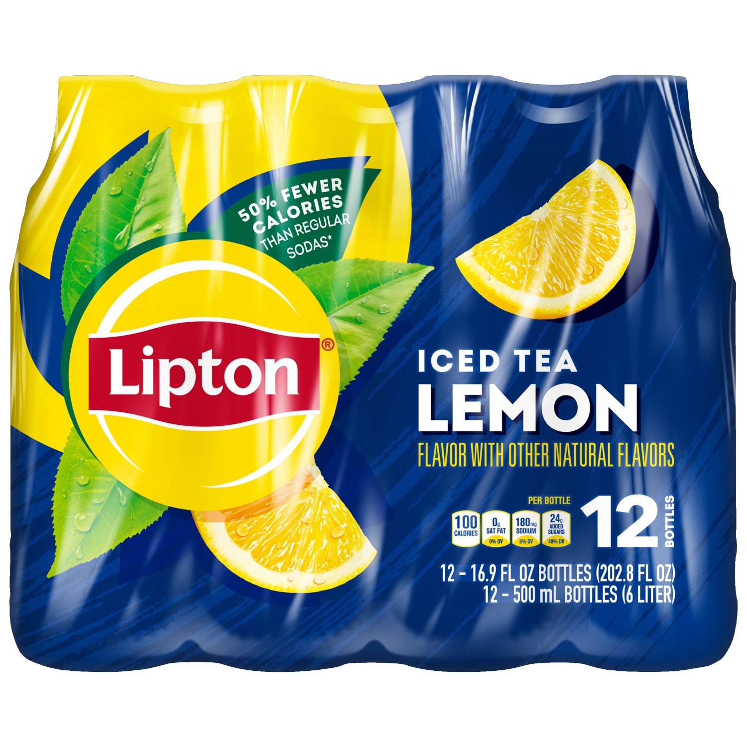 Lipton Iced Tea Lemon 16.9 Fl Oz, 12 Count Image 1 of 6