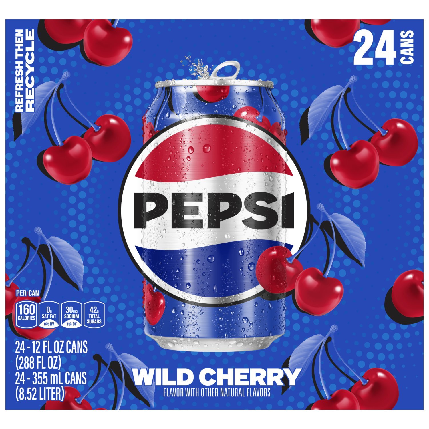 プレ24缶パウチ12●○シュガーページ○● Pepsi Soda Wild Cherry 12 Fl Oz, 24 Count - Price Rite