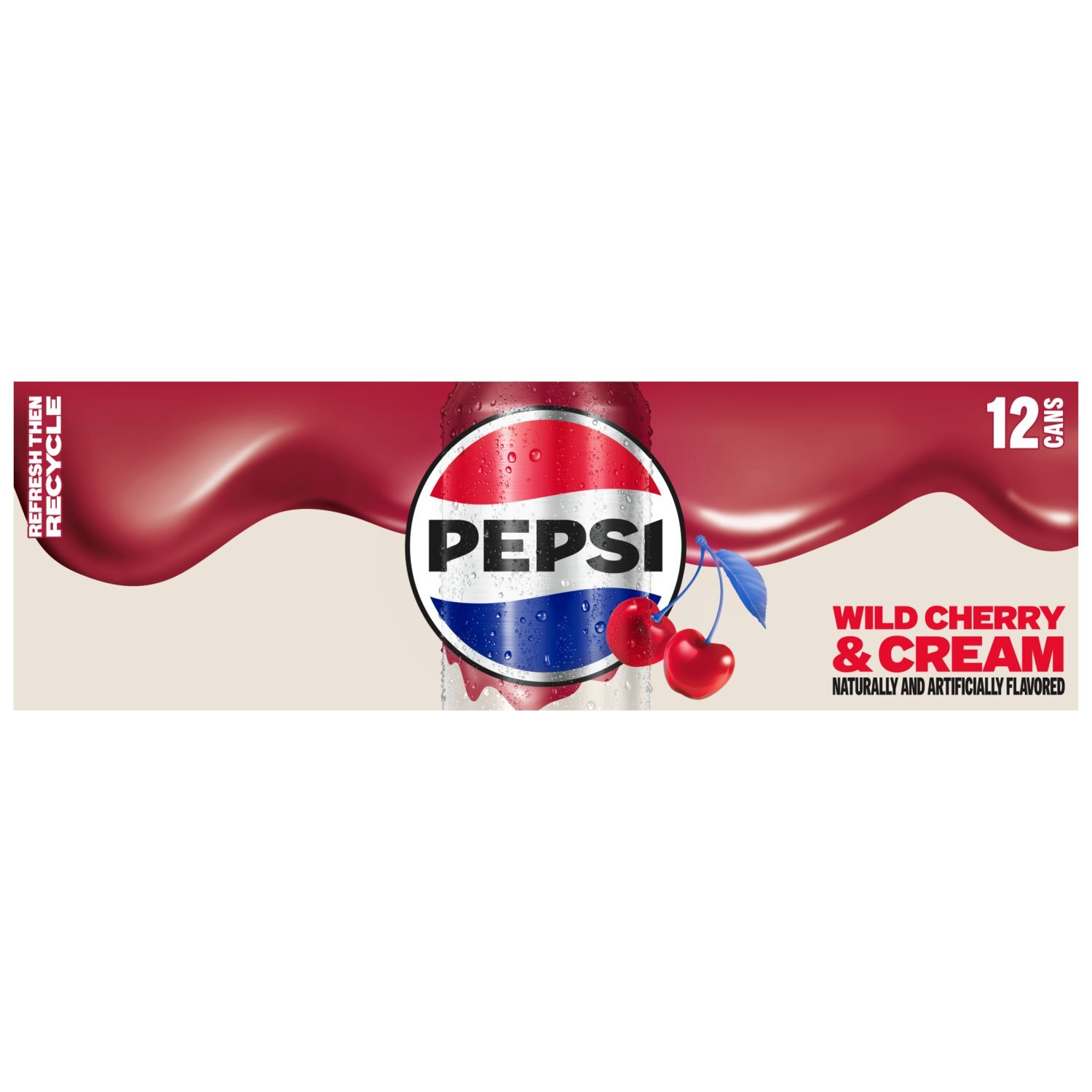 Pepsi Soda Wild Cherry And Cream 12 Fl Oz, 12 Count - The Fresh Grocer