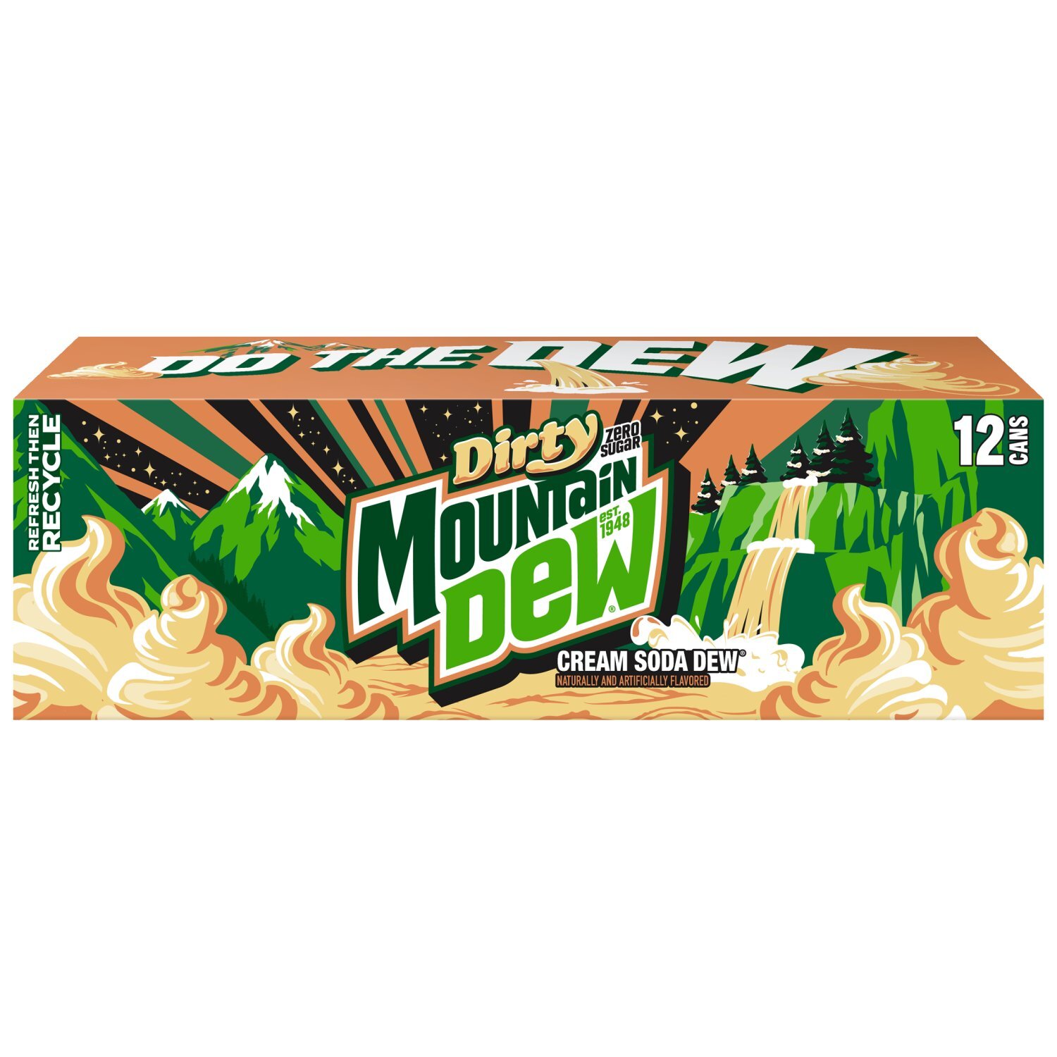 Mountain Dew Zero Sugar Dew Dirty Cream Soda 12 Fl Oz X 12 - The